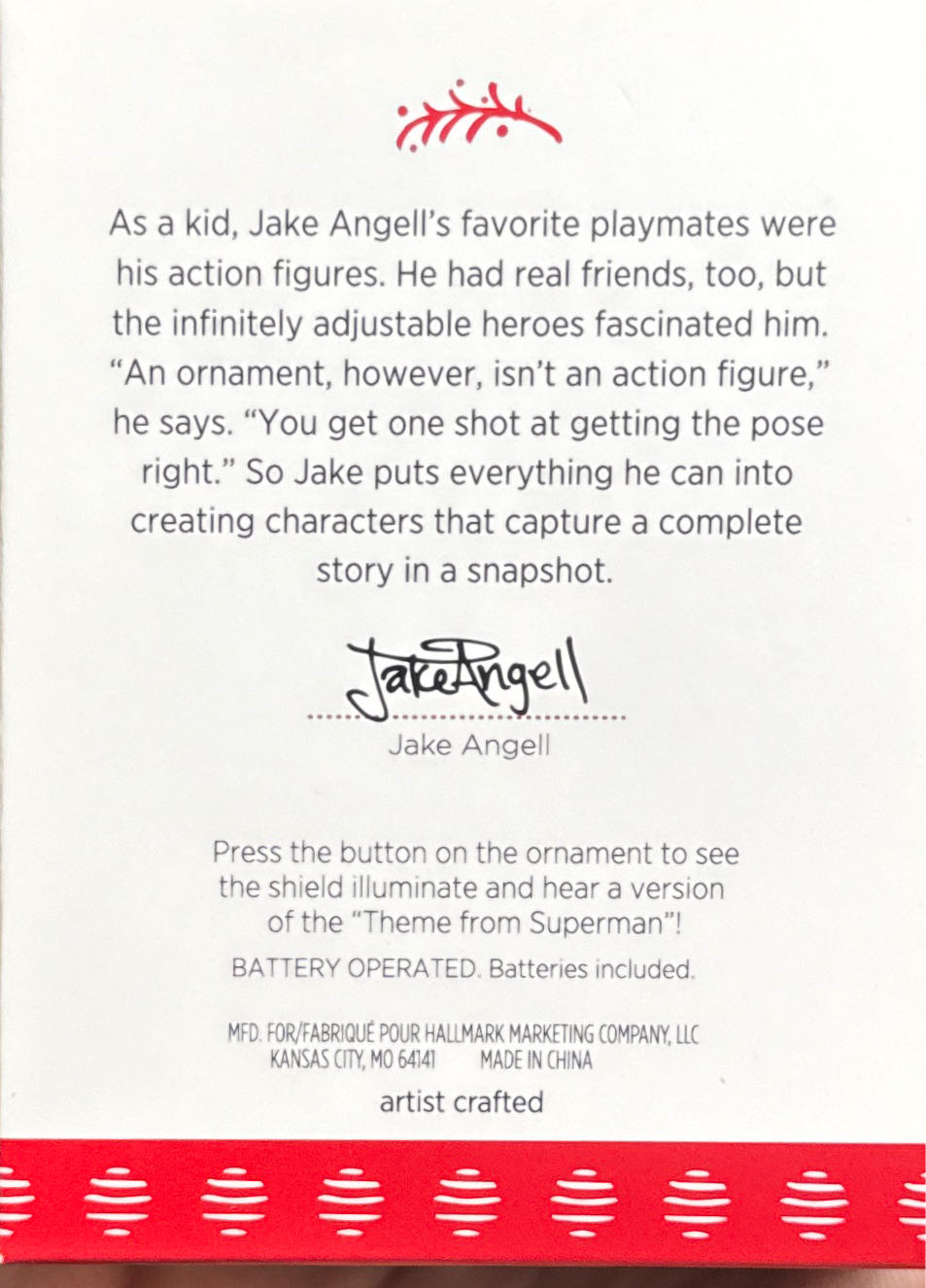 Hallmark A Symbol Of Hope Christmas Hallmark Superman Ornament ”a Hope” Magic  vinyl figure collectible [Barcode 763795271542] - Main Image 3