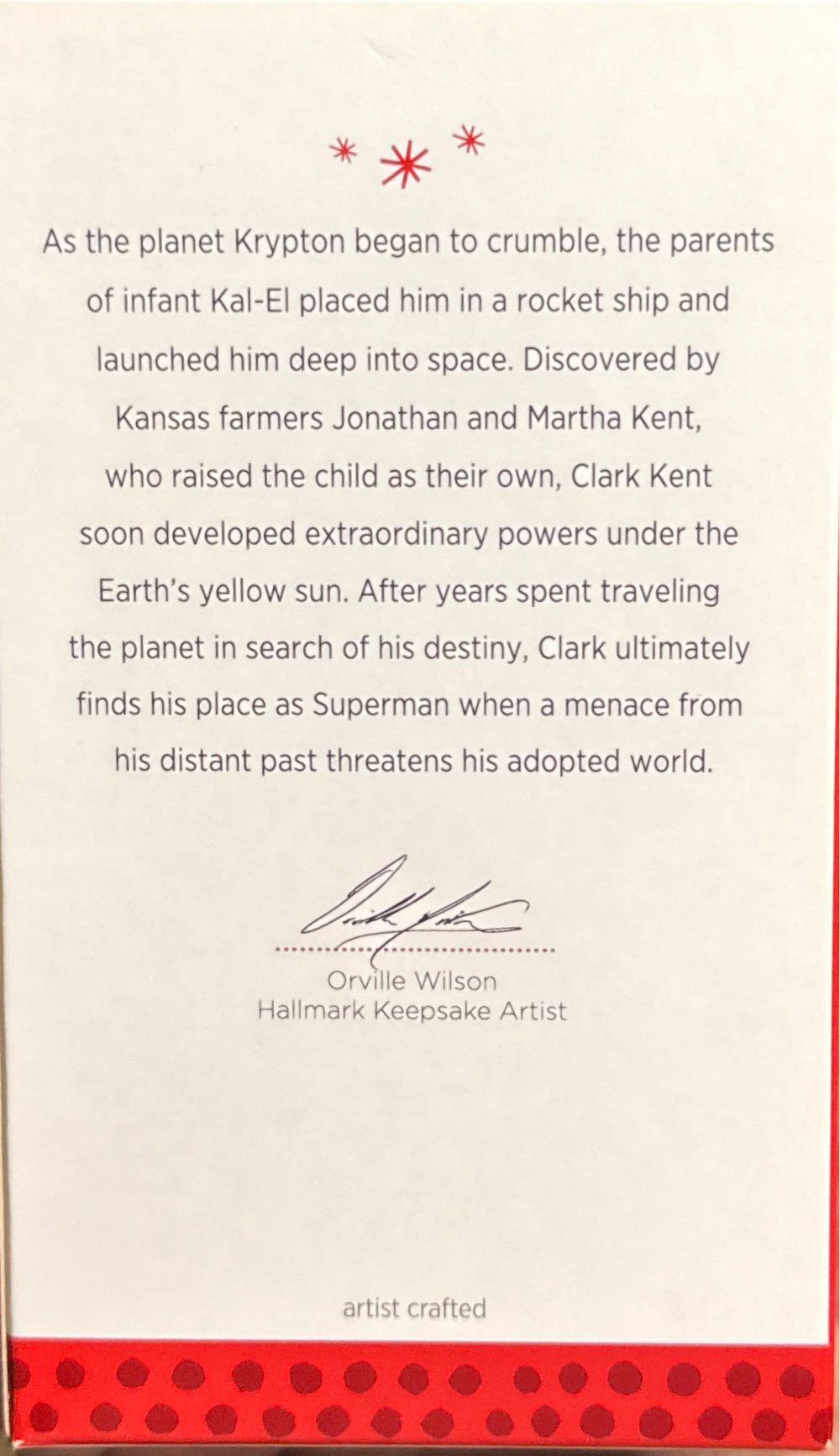 Hallmark Man Of Steel Superman Ornament  vinyl figure collectible [Barcode 795902358044] - Main Image 3