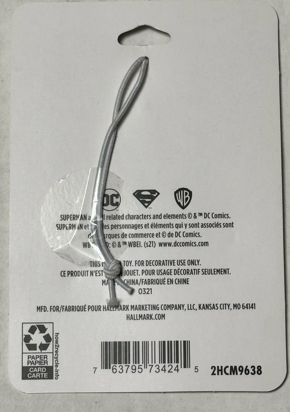 Hallmark Dc Wb Hallmark Superman Flat Metal Enameled Christmas Ornament Dc Superman Ornament New Enamel  vinyl figure collectible [Barcode 763795734245] - Main Image 2