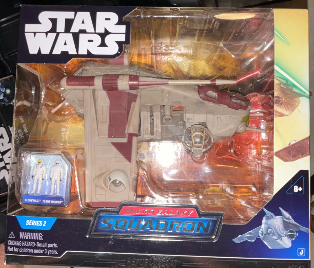 Republic Last-Star Wars Micro Galaxy Squadron Low Altitude Assault Transport Laat Laat 5-inch Starfighter Class Vehicle With Two Micro Figure Accessories - Star Wars vinyl figure collectible [Barcode 191726428824] - Main Image 2