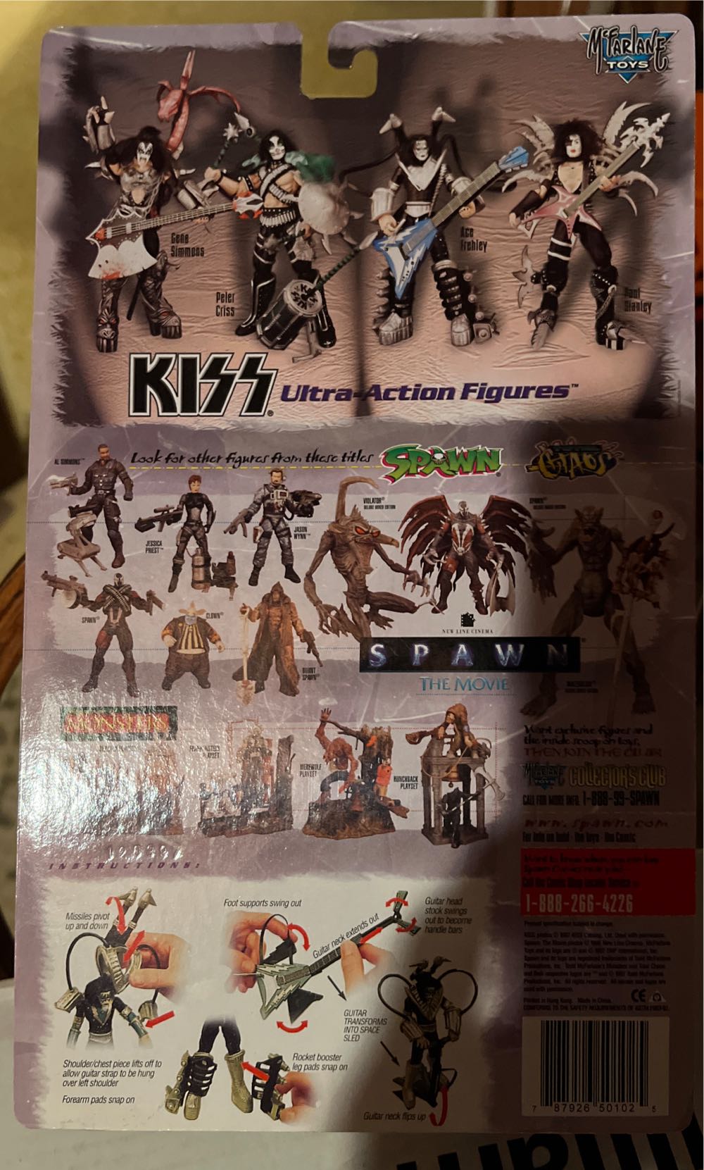 1997 Kiss Frehley Mcfarlane Collectible Kiss Ultra Action Mcfarlane Kiss Ace Frehley Ultra Sealed New Guitar Band Vintage Nip With Rock 4 Transforming Set Sled Space By Of Transforms Brand  vinyl figure collectible [Barcode 787926501025] - Main Image 2