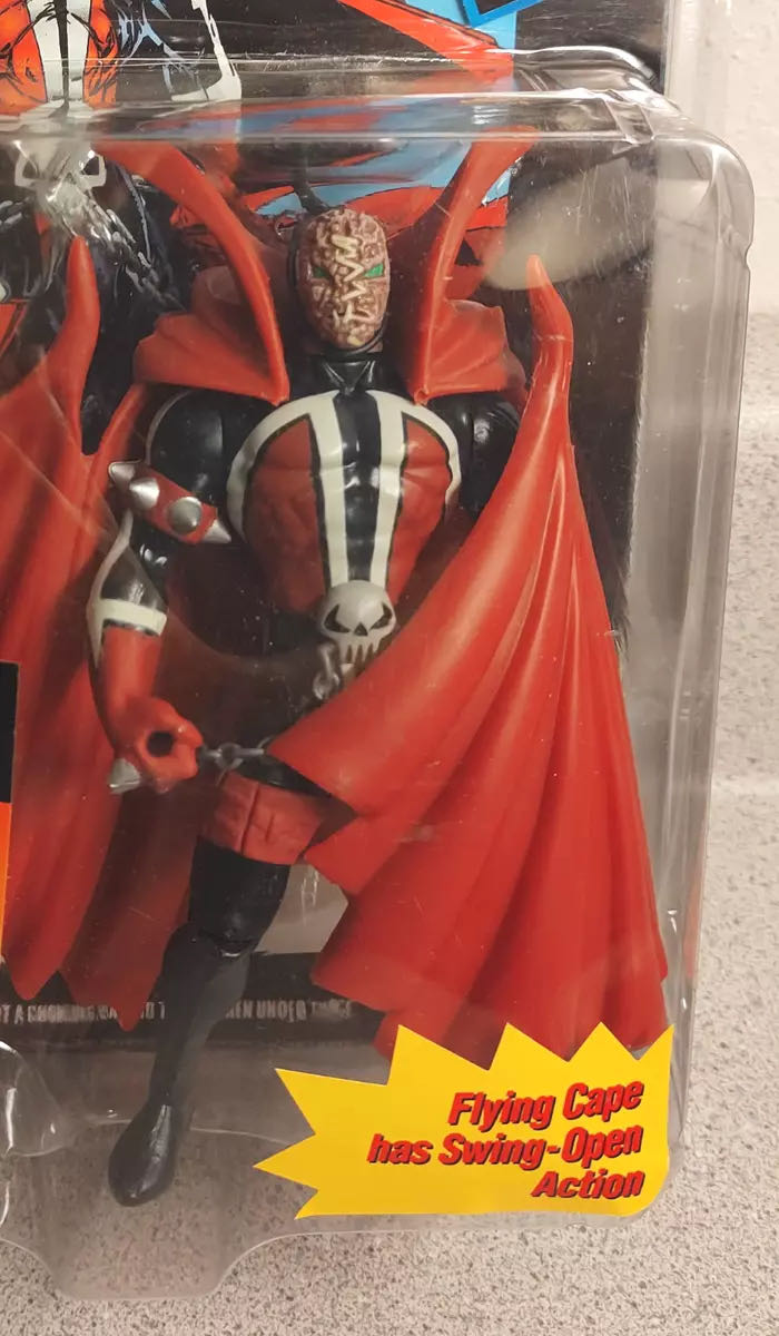 1994 Spawn Worm Head Blue Suit Variant Series 1 Todd Spawn Mcfarlane Spawn Unmasked Hamburger Head Variant Flying Cape With Full Size Comic Book Special Edition 1994 Action Limited  vinyl figure collectible [Barcode 787926903102] - Main Image 3
