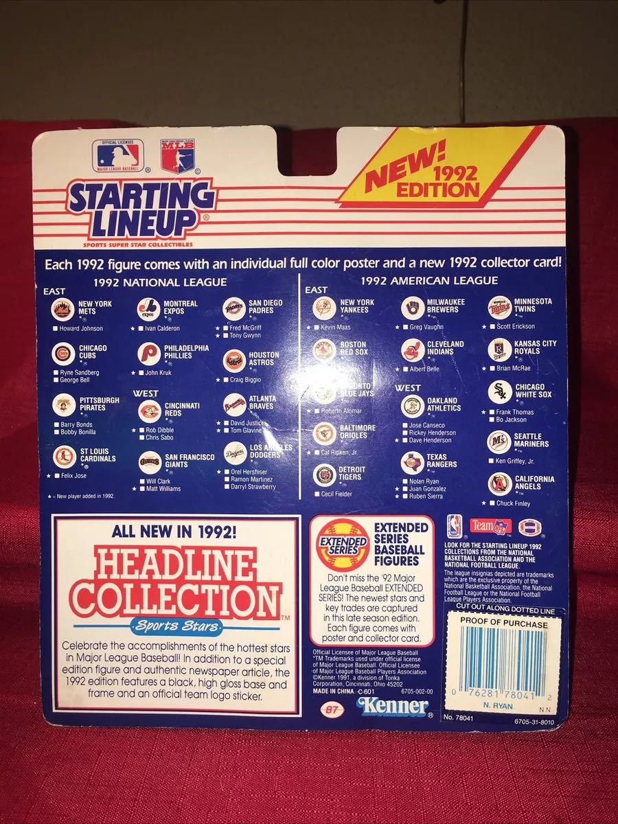 1992 Nolan Ryan Starting Lineup  Nolan Ryan Texas Rangers Starting Line Up Card & Poster Rangers ~ New Box Lineup Kenner Mlb Action Slu Baseball Sealed Series Figurine And Special With W Vtg Nip Star Collectible Figure: Rangers Hof  vinyl figure collectible [Barcode 076281780412] - Main Image 4