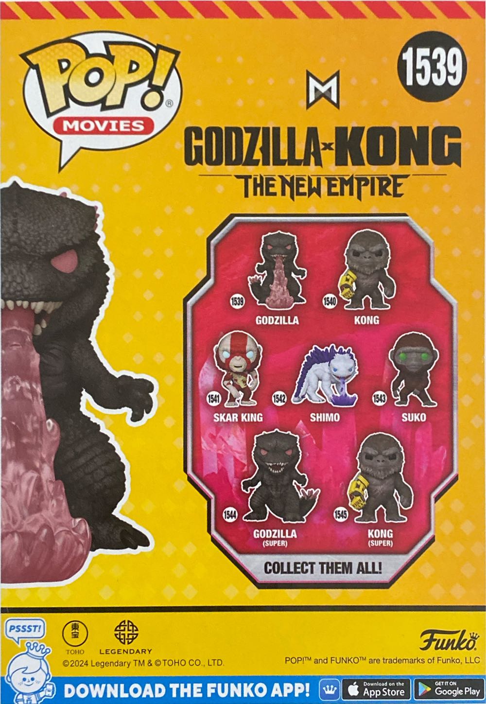 Godzilla Evolved (With Heat Ray) Funko Pop Godzilla X Kong: The New Empire 2024 Vinyl Figure - Godzilla vinyl figure collectible [Barcode 889698759267] - Main Image 3