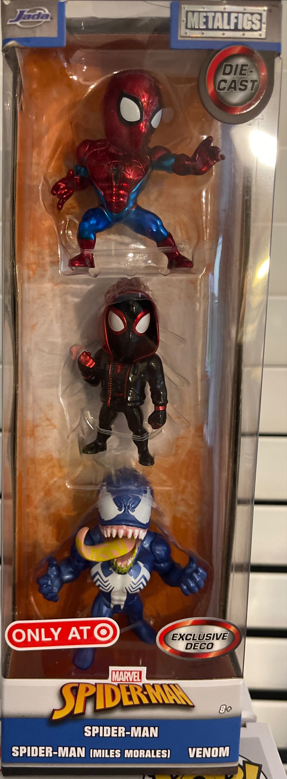 Nib Jada Metalfigs Miles Morales & Diecast Spider 3 Pack Ghost Marvel Man Spider Spiderman Venom Die Cast Spiderman Target Exclusive 1.5 Inch Morales  vinyl figure collectible [Barcode 801310345672] - Main Image 2
