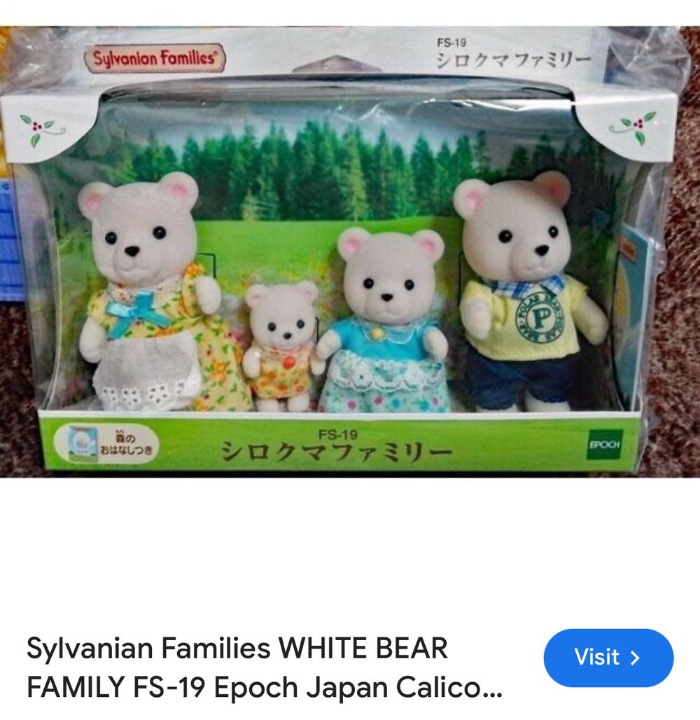 Sylvanian Polor Bear Family  vinyl figure collectible - Main Image 2