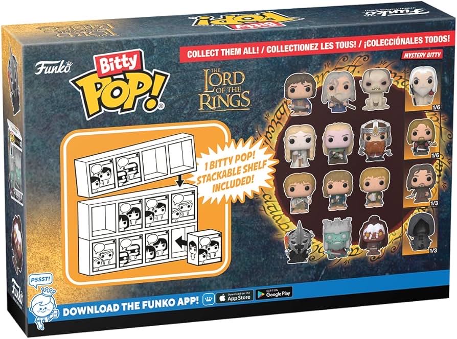 Funko Bitty Pop! The Lord Of The Rings Frodo Baggins Gandalf Gollum Saruman - The Lord of the Rings vinyl figure collectible [Barcode 889698754569] - Main Image 2