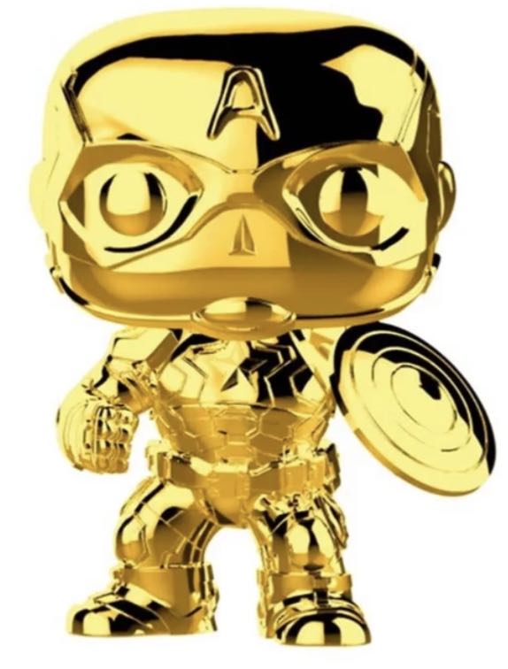 Captain America (Gold Chrome) $11  vinyl figure collectible - Main Image 2