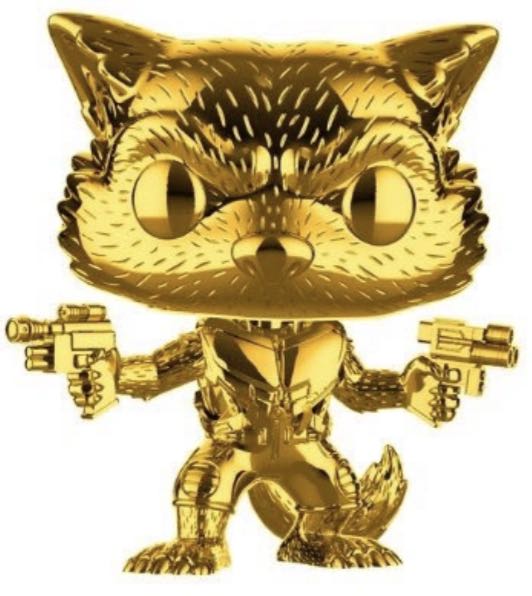 Rocket Raccoon (Gold Chrome) $9  vinyl figure collectible - Main Image 2