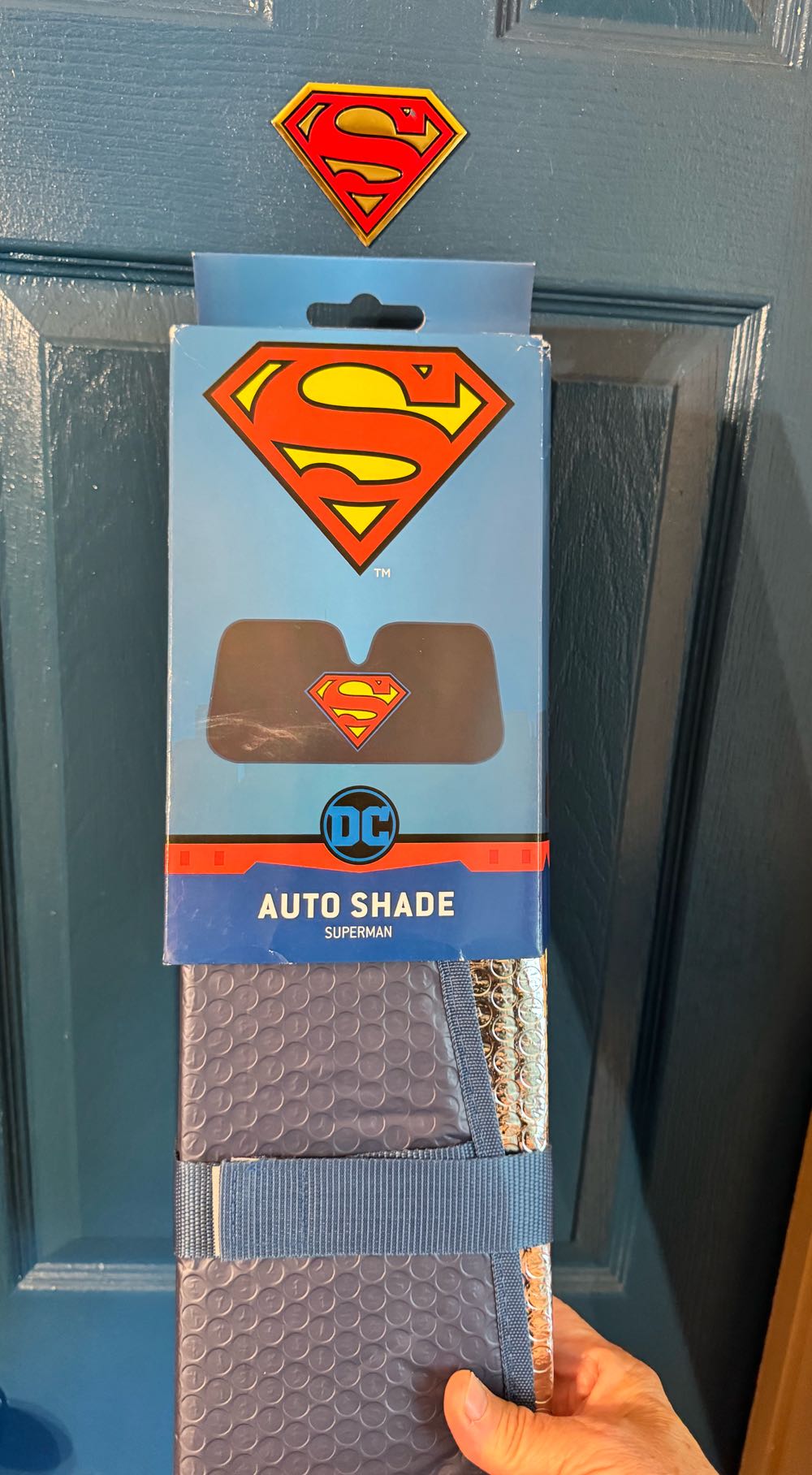 Superman Windshield Sunshade For Car Truck & Suv Folding Car Sun Shade For Front Window Auto Sun Visor Heat Protection Sunscreen Blocks Uv Rays And Keeps Vehicle Cool 58 X 27 Inch  vinyl figure collectible [Barcode 826942154973] - Main Image 2