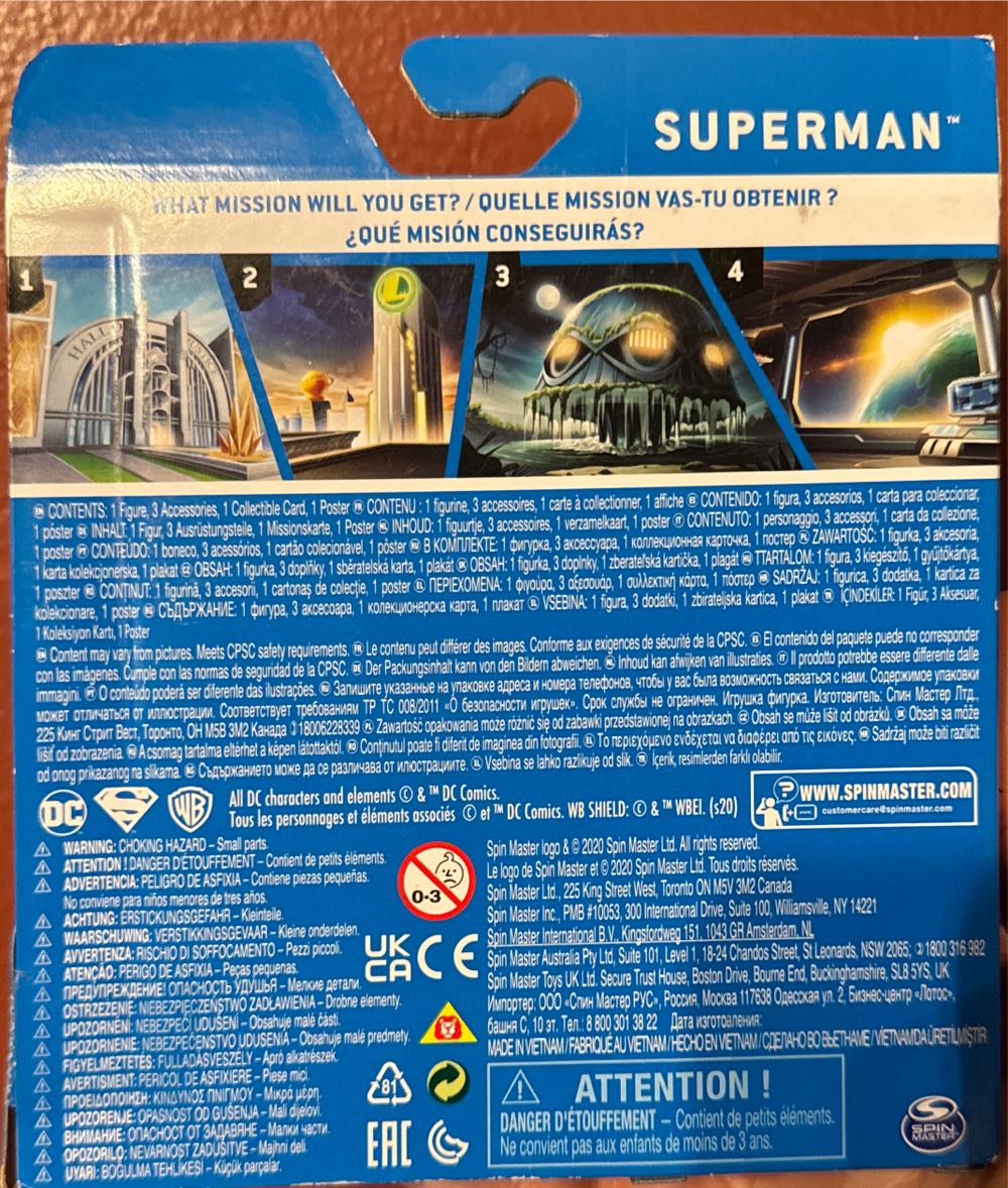 Dc 4” Silver Armor Variant Superman & Superman Silver Metal Chest Metallic Variant Heroes Action New 4 Inch Mystery 3 Set Surprise Accessories Chase  vinyl figure collectible [Barcode 778988310977] - Main Image 3