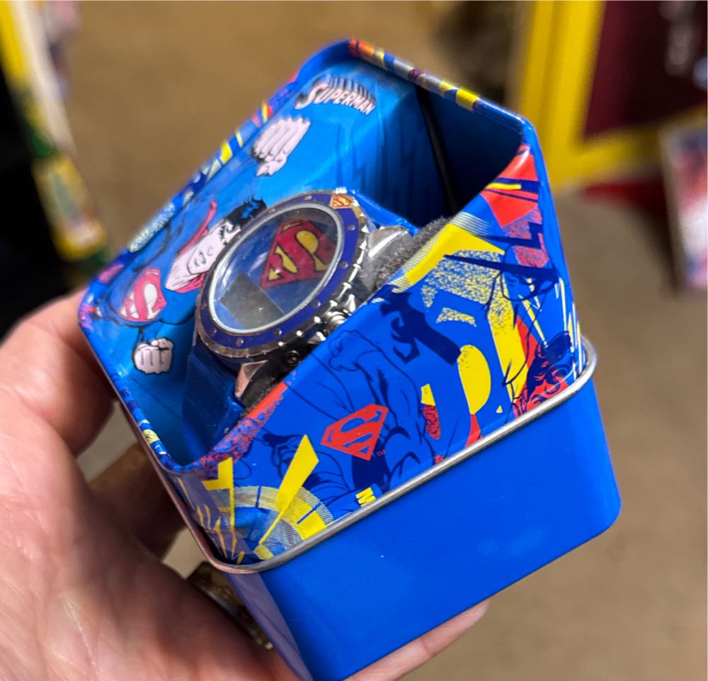 Superman digital wrist watch for kids. In Superman comics type Tin  vinyl figure collectible - Main Image 2