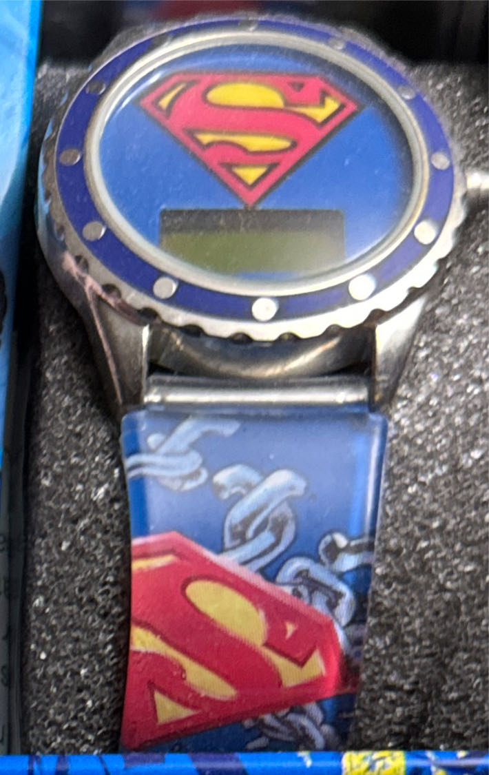 Superman digital wrist watch for kids. In Superman comics type Tin  vinyl figure collectible - Main Image 4