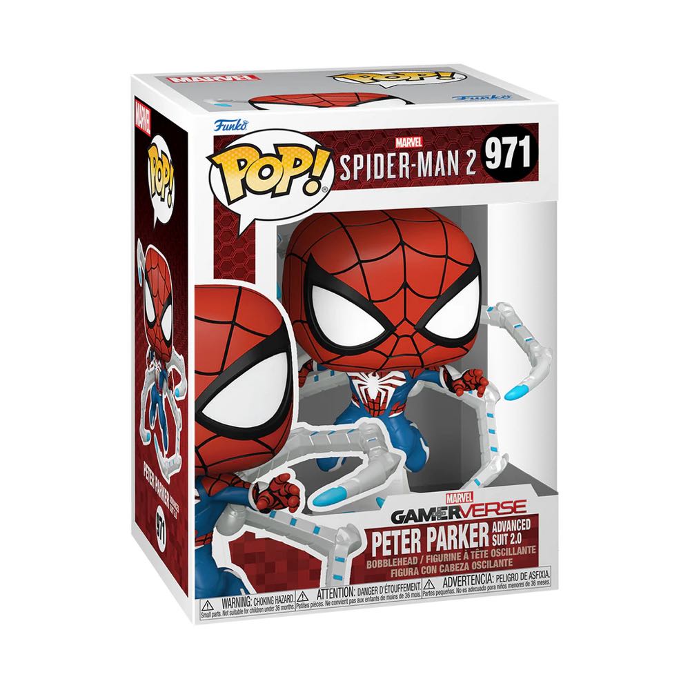Peter Parker (Advanced Suit 2.0) Pop! 971 - Spider-Man vinyl figure collectible [Barcode 889698761093] - Main Image 2