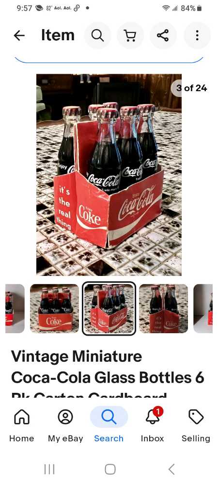 Coca-Cola Miniature Coca-Cola Bottles In Cardboard Carrier Rare - Coca-Cola vinyl figure collectible - Main Image 2