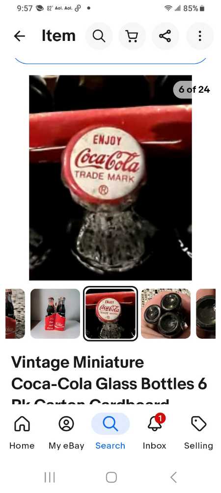 Coca-Cola Miniature Coca-Cola Bottles In Cardboard Carrier Rare - Coca-Cola vinyl figure collectible - Main Image 3