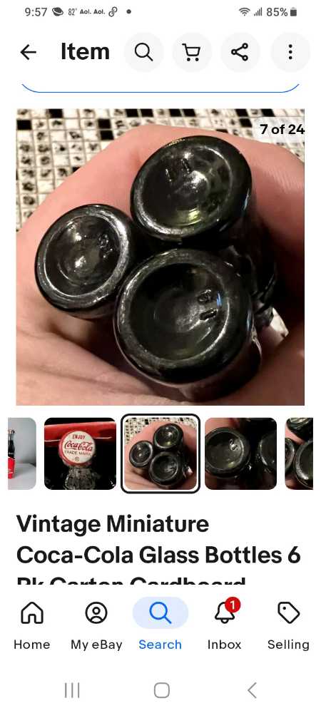 Coca-Cola Miniature Coca-Cola Bottles In Cardboard Carrier Rare - Coca-Cola vinyl figure collectible - Main Image 4