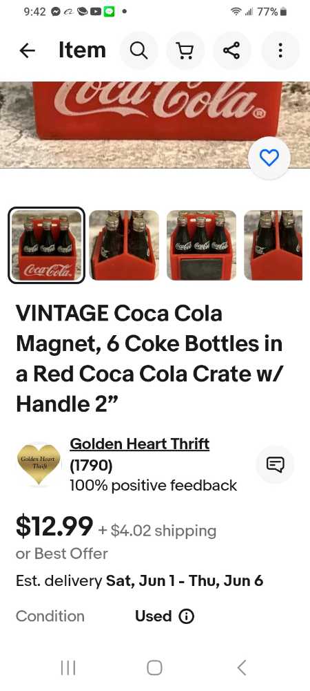 Coca-Cola Magnets 6 Pack Coke Bottles In Carrier With Handle - Coca-Cola vinyl figure collectible - Main Image 4