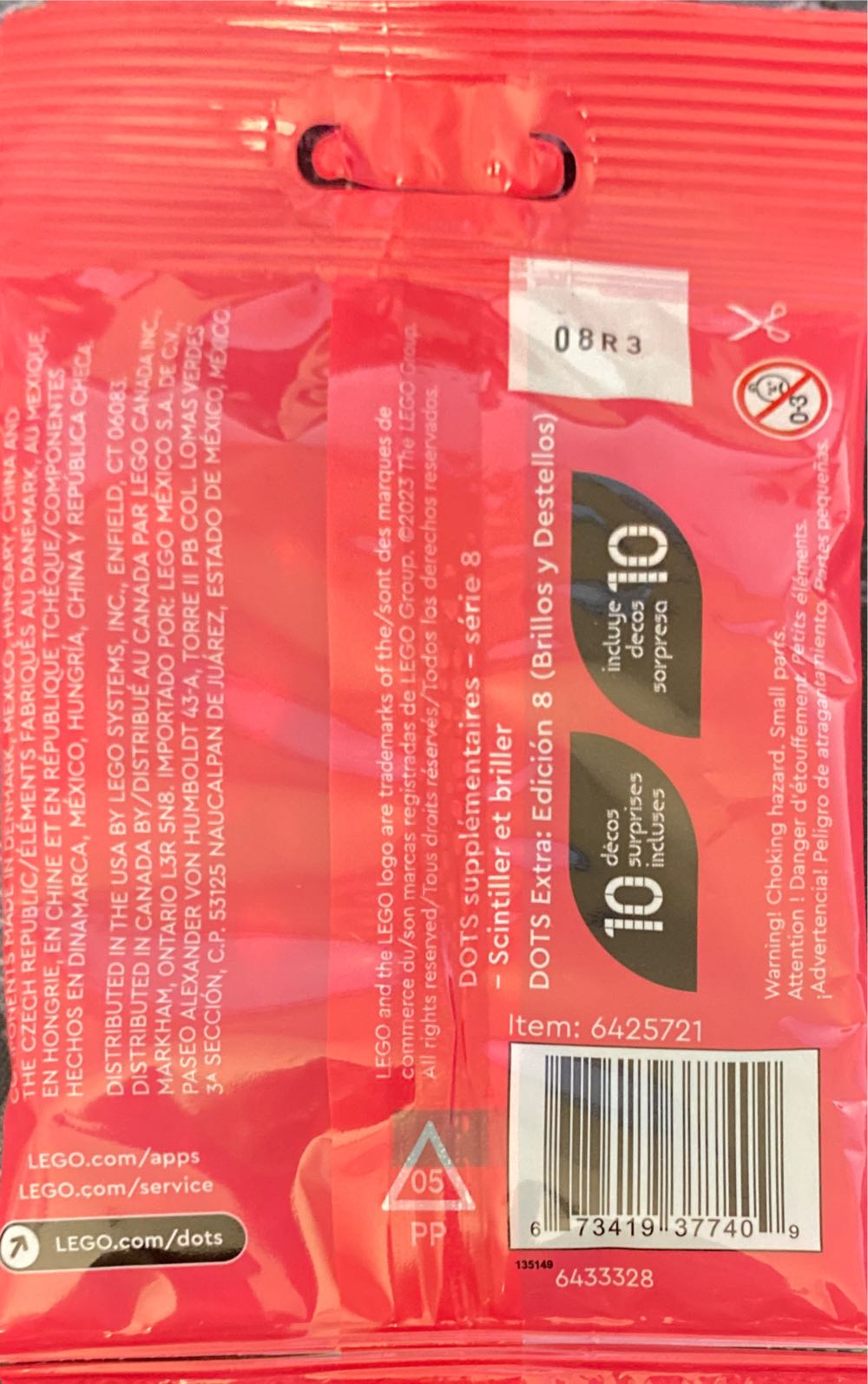 Dots 41803: Extra Dots Series 8 - Glitter and Shine - Dots lego collectible [Barcode 673419377409] - Main Image 3