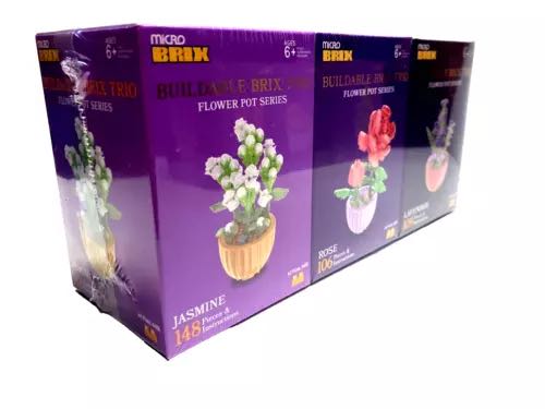Micro Brix Trio: Rose - Botanical lego collectible [Barcode