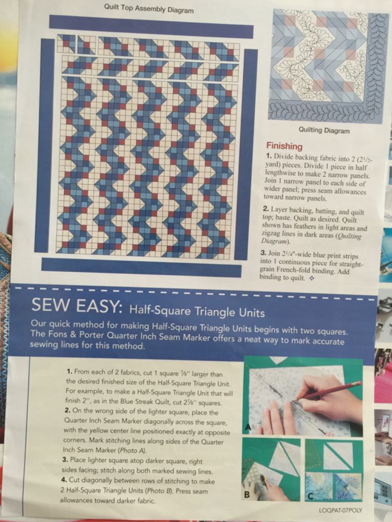 Blue Streak Quilt Pattern  magazine collectible - Main Image 2