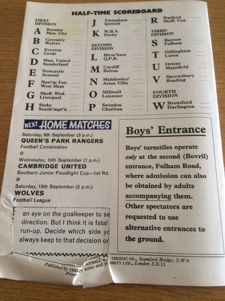 Chelsea Match Programme 1969-70  (August) magazine collectible - Main Image 2