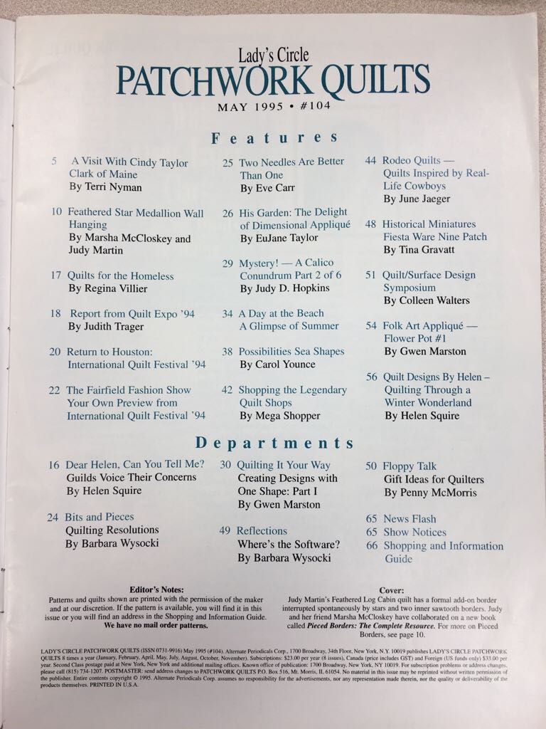 Patchwork Quilts  (May) magazine collectible - Main Image 2