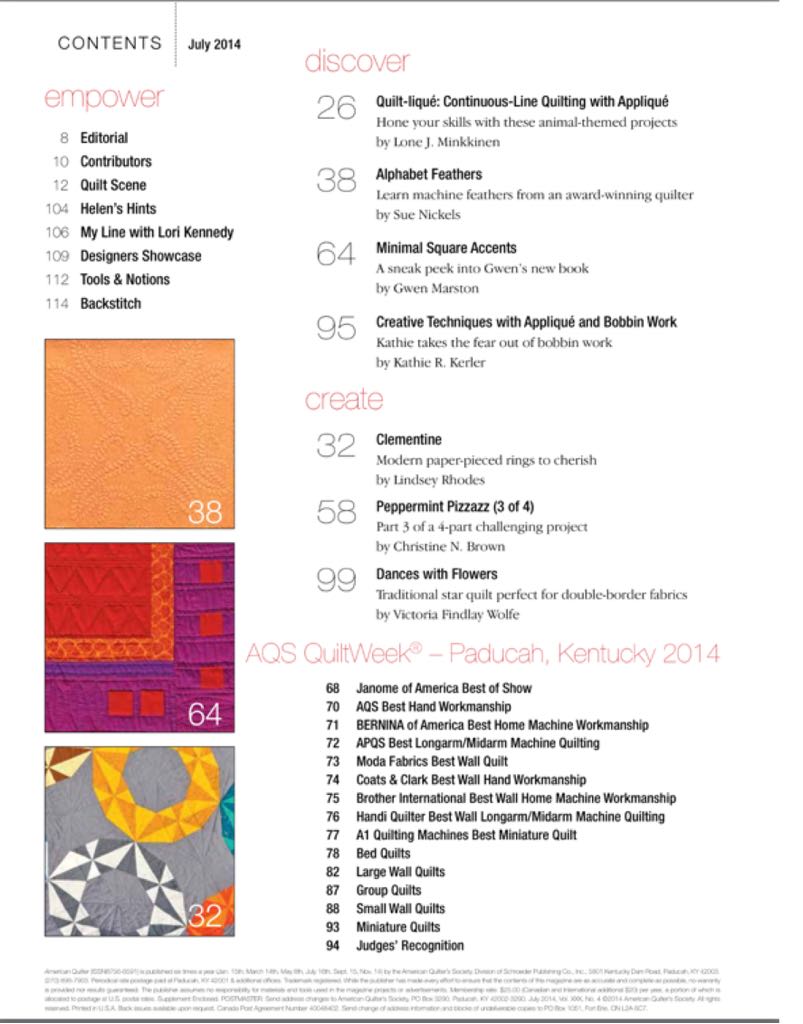 American Quilter  (July) magazine collectible - Main Image 2