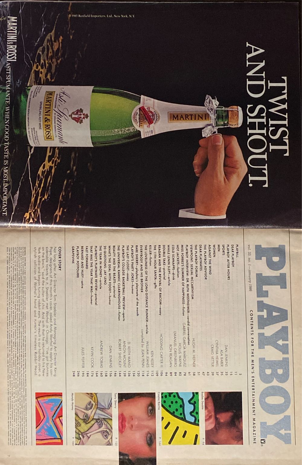 Playboy 1986 - January  (January) magazine collectible - Main Image 2