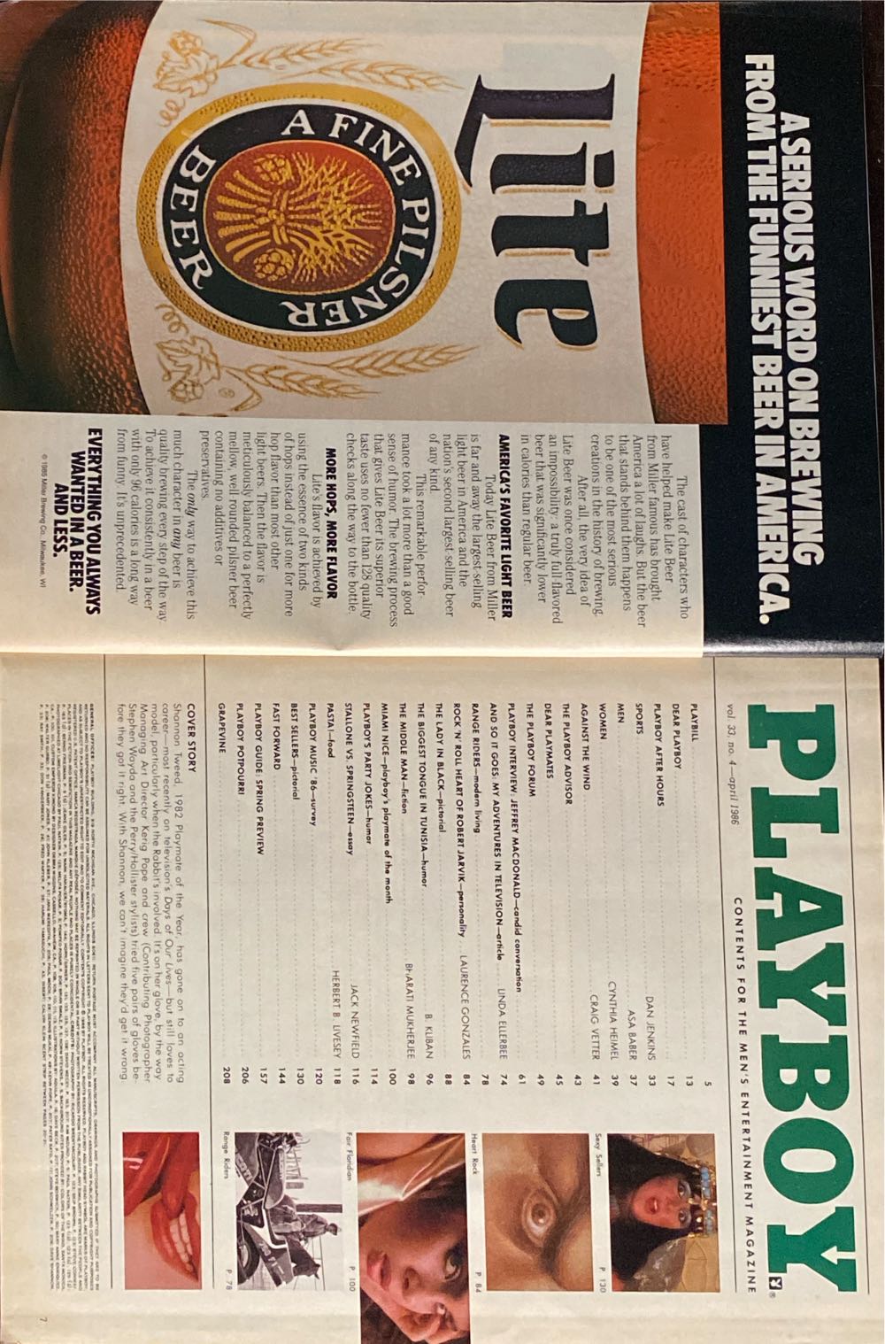 Playboy 1986 - 04  (April) magazine collectible - Main Image 2