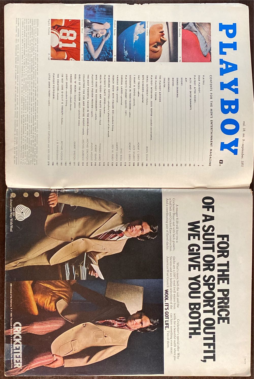 Playboy 1971 - September  (September) magazine collectible - Main Image 2