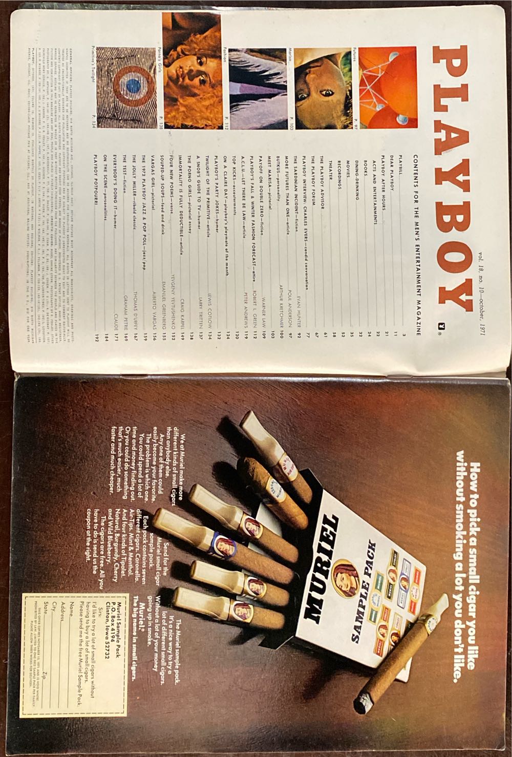 Playboy 1971 - October  (October) magazine collectible - Main Image 2