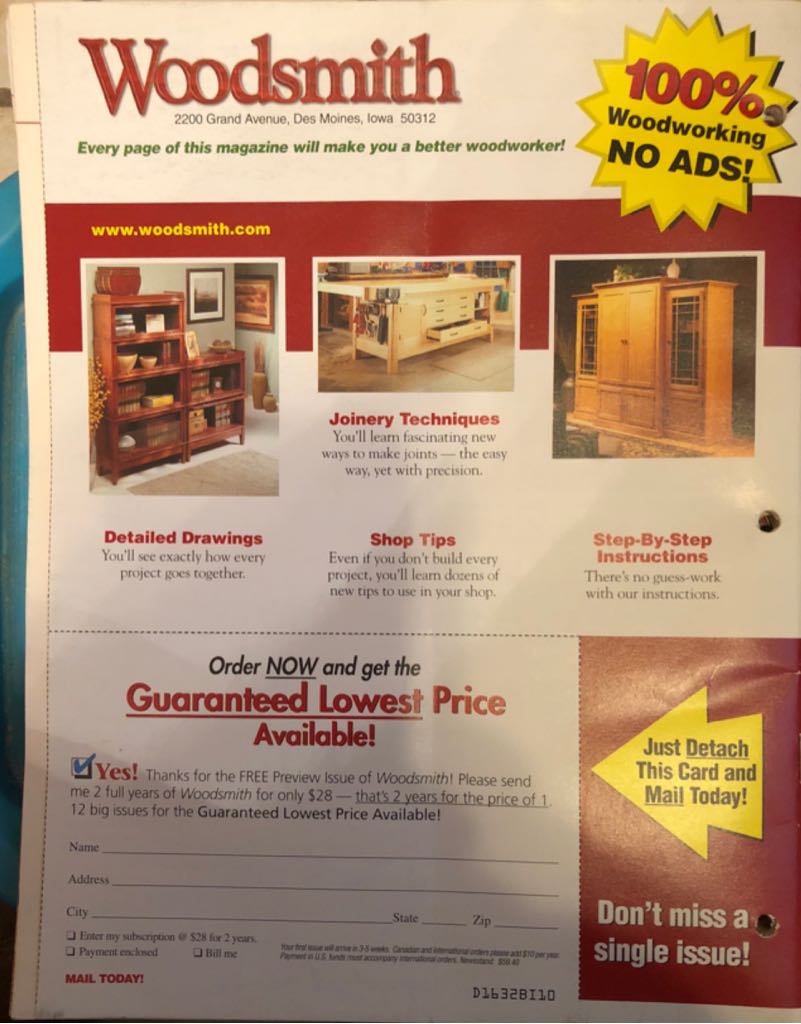 Woodsmith  (December) magazine collectible - Main Image 2