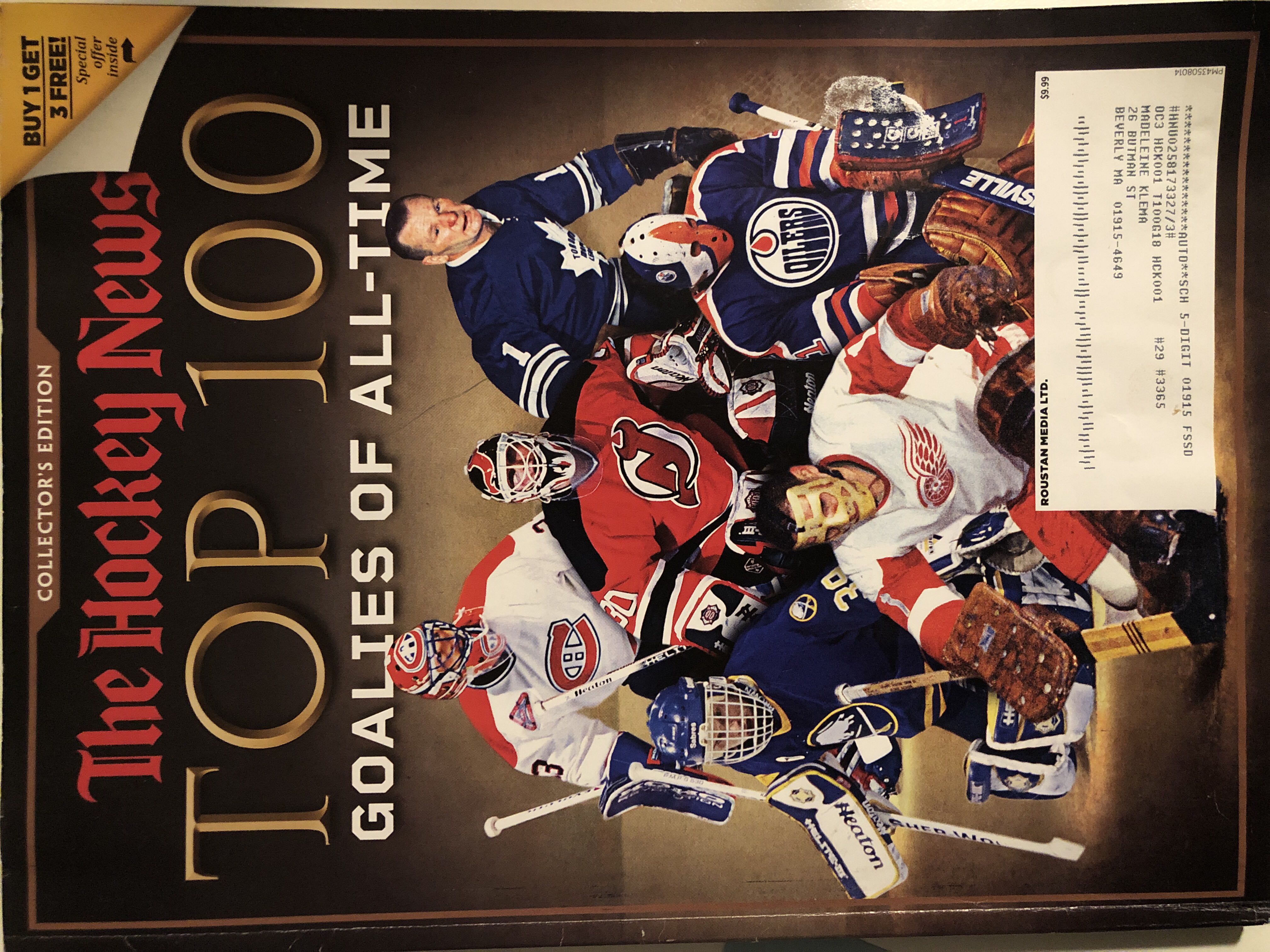 Top 100 Goalies Of All-Time  magazine collectible - Main Image 1