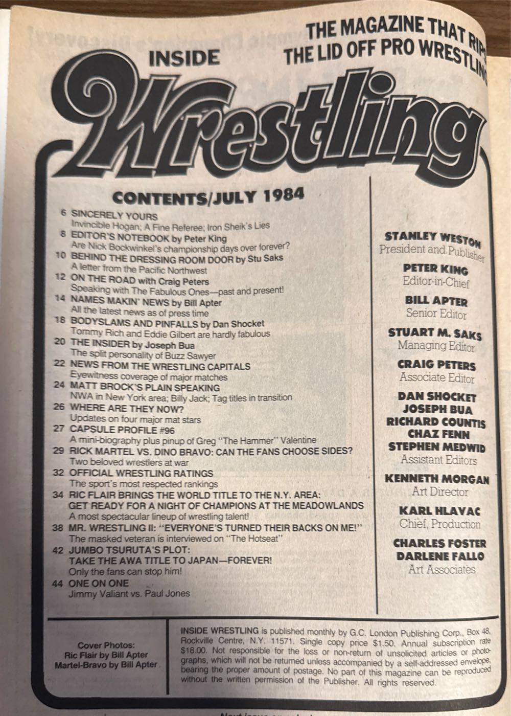 Inside Wrestling  (July) magazine collectible - Main Image 2