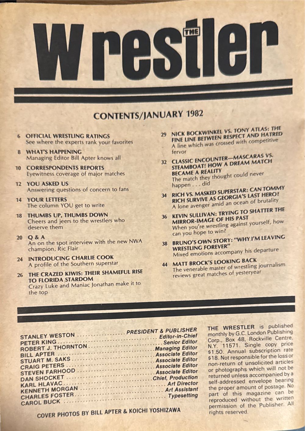 The Wrestler  (January) magazine collectible [Barcode 07189647951501] - Main Image 2