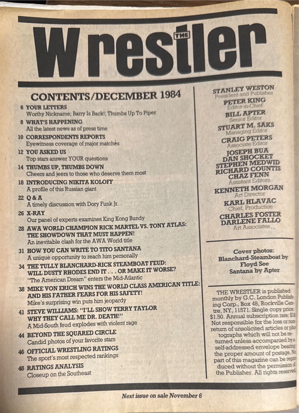 The Wrestler  (December) magazine collectible [Barcode 07189647951512] - Main Image 2