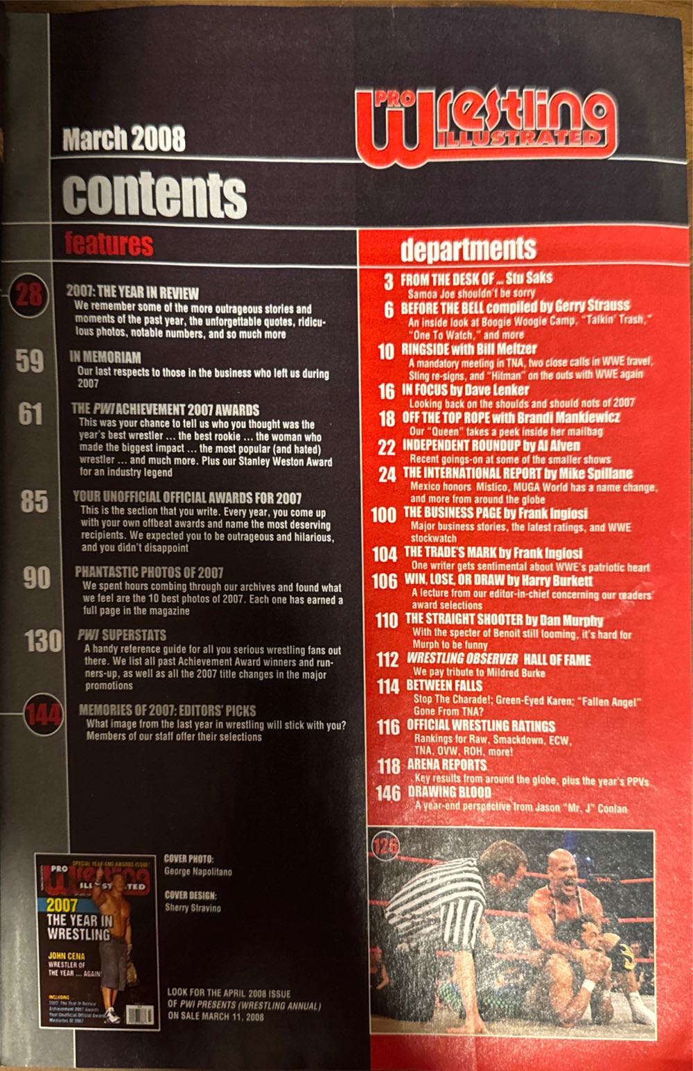 Pro Wrestling Illustrated  (March) magazine collectible [Barcode 00912800388703] - Main Image 2