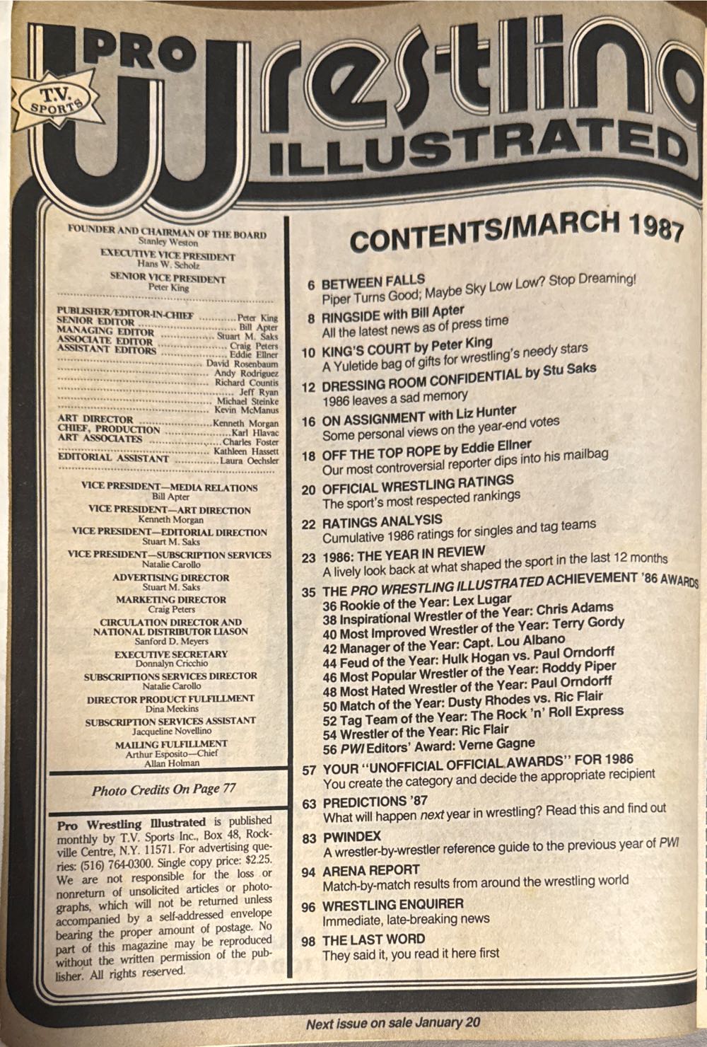 Pro Wrestling Illustrated  (March) magazine collectible - Main Image 2