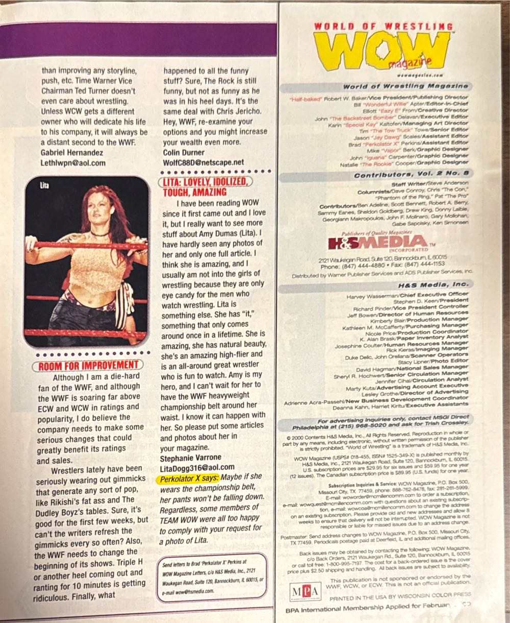 World Of Wrestling WOW Magazine  (December) magazine collectible [Barcode 01430235901812] - Main Image 2