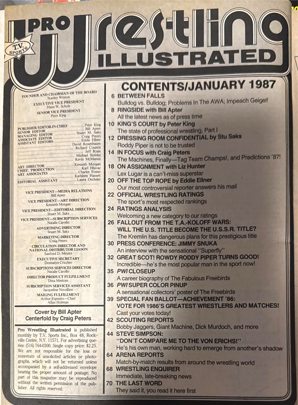 Pro Wrestling Illustrated  (January) magazine collectible [Barcode 07157204683301] - Main Image 2
