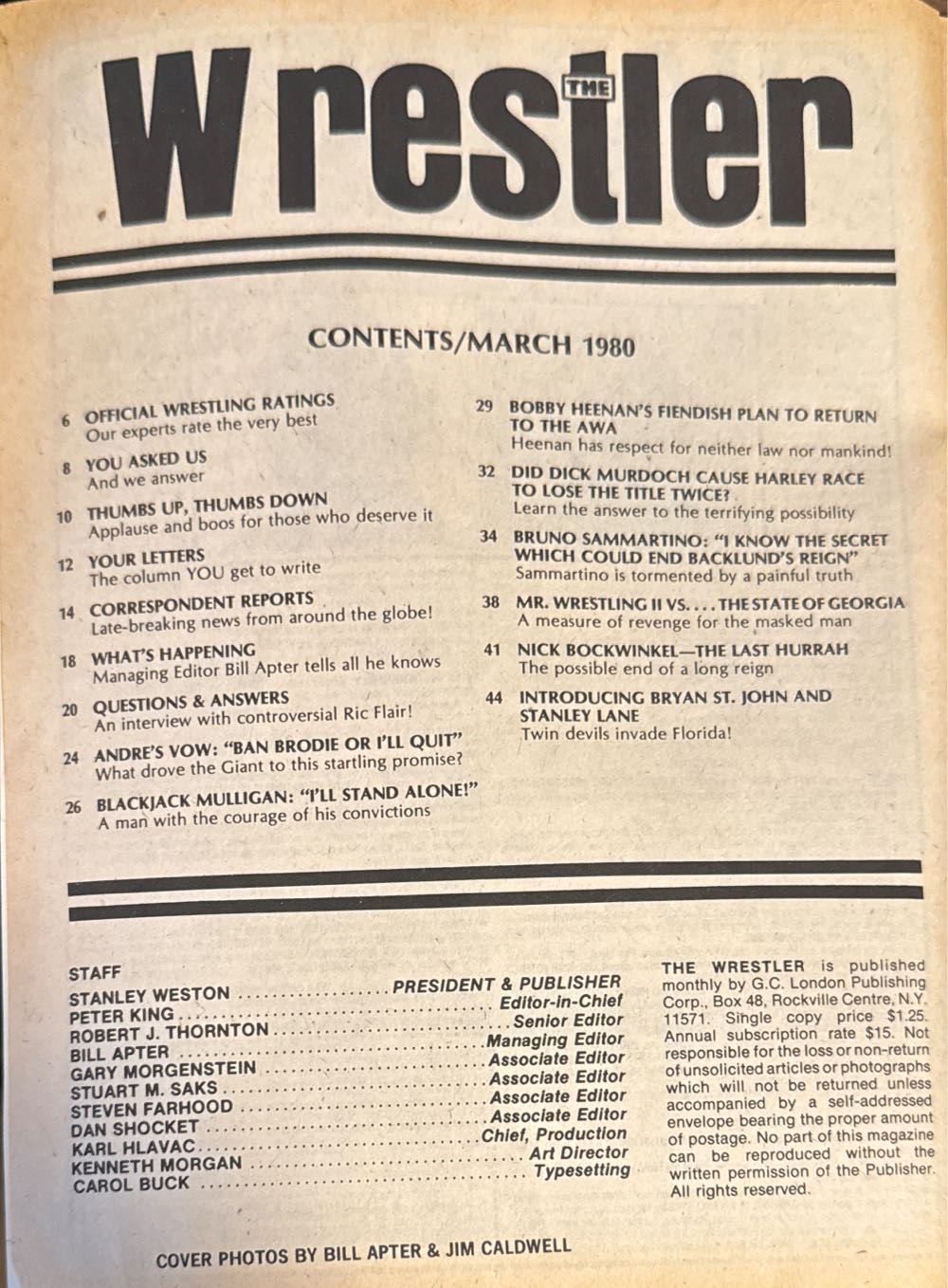 The Wrestler  (March) magazine collectible [Barcode 07189647951503] - Main Image 2