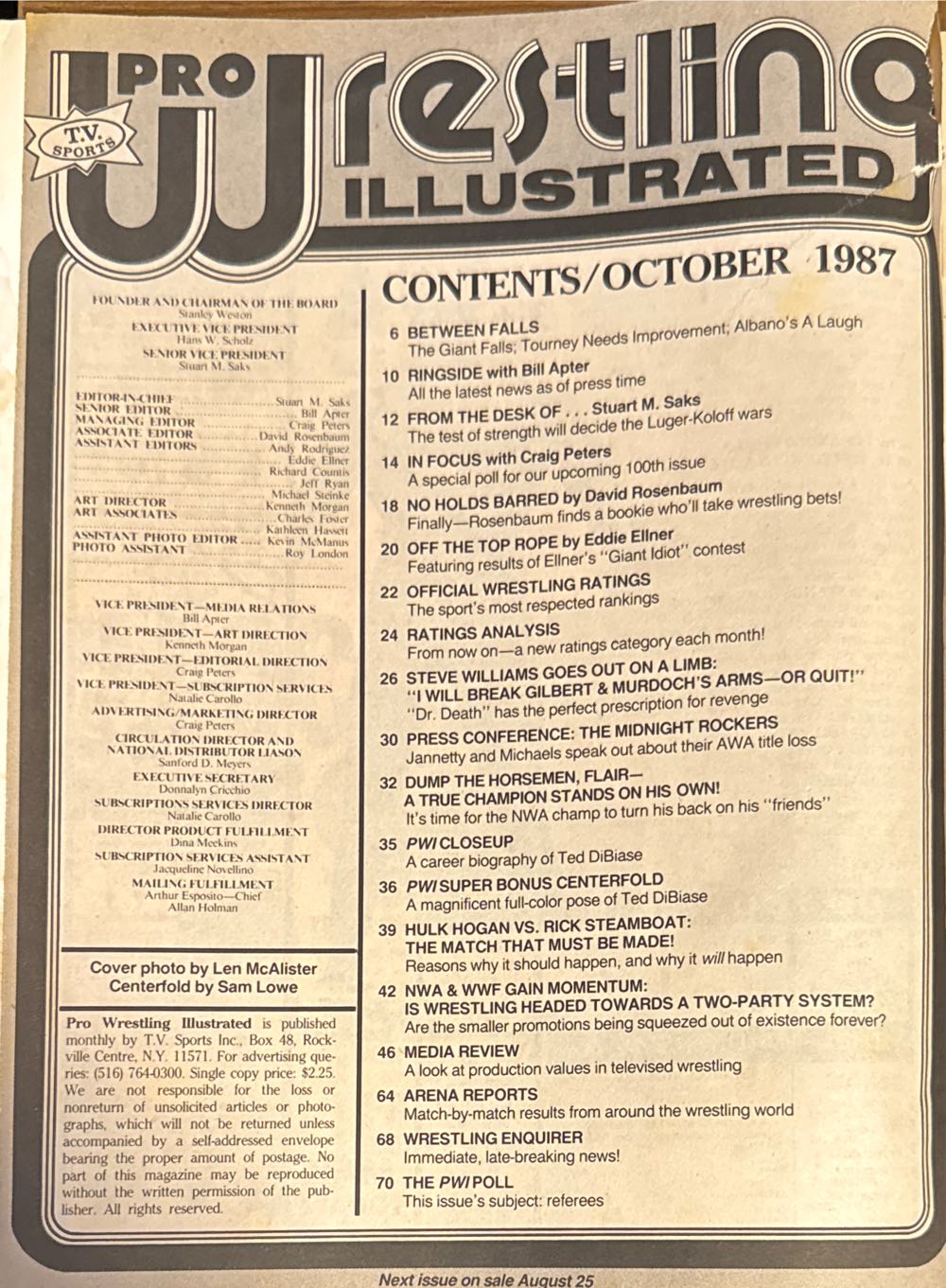 Pro Wrestling Illustrated  (October) magazine collectible [Barcode 07695614420410] - Main Image 2