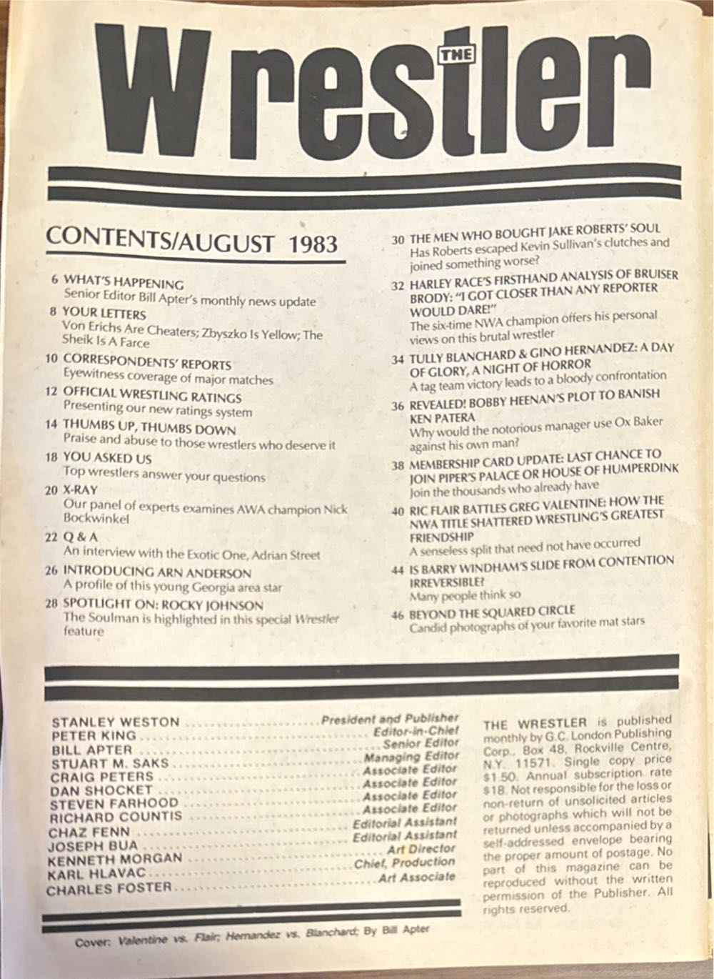 The Wrestler  (August) magazine collectible - Main Image 2