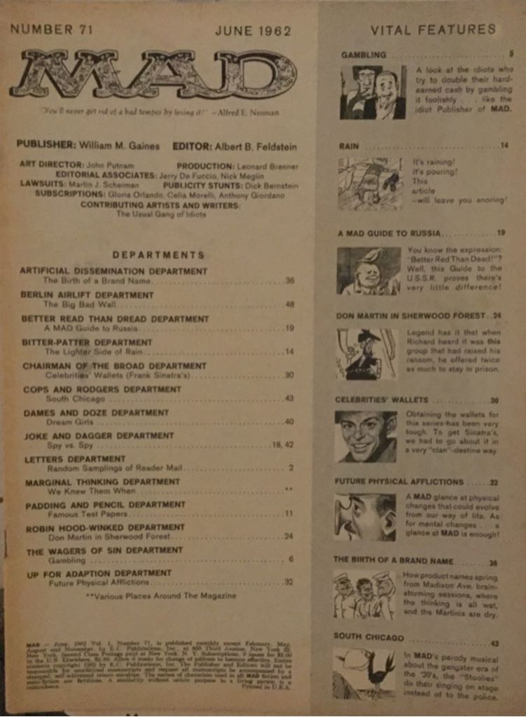 MAD No 71  (June) magazine collectible - Main Image 2