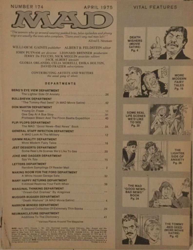 MAD No 174  (April) magazine collectible - Main Image 2