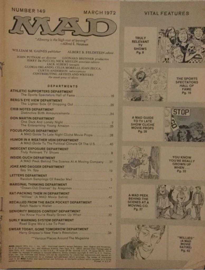 MAD No 149  (March) magazine collectible - Main Image 2