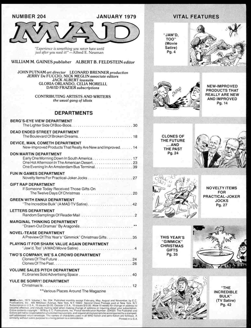 Mad 204  (January) magazine collectible [Barcode 070989332300] - Main Image 2