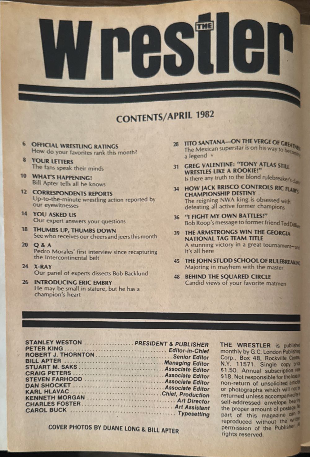 The Wrestler  (April) magazine collectible [Barcode 071896479515] - Main Image 2