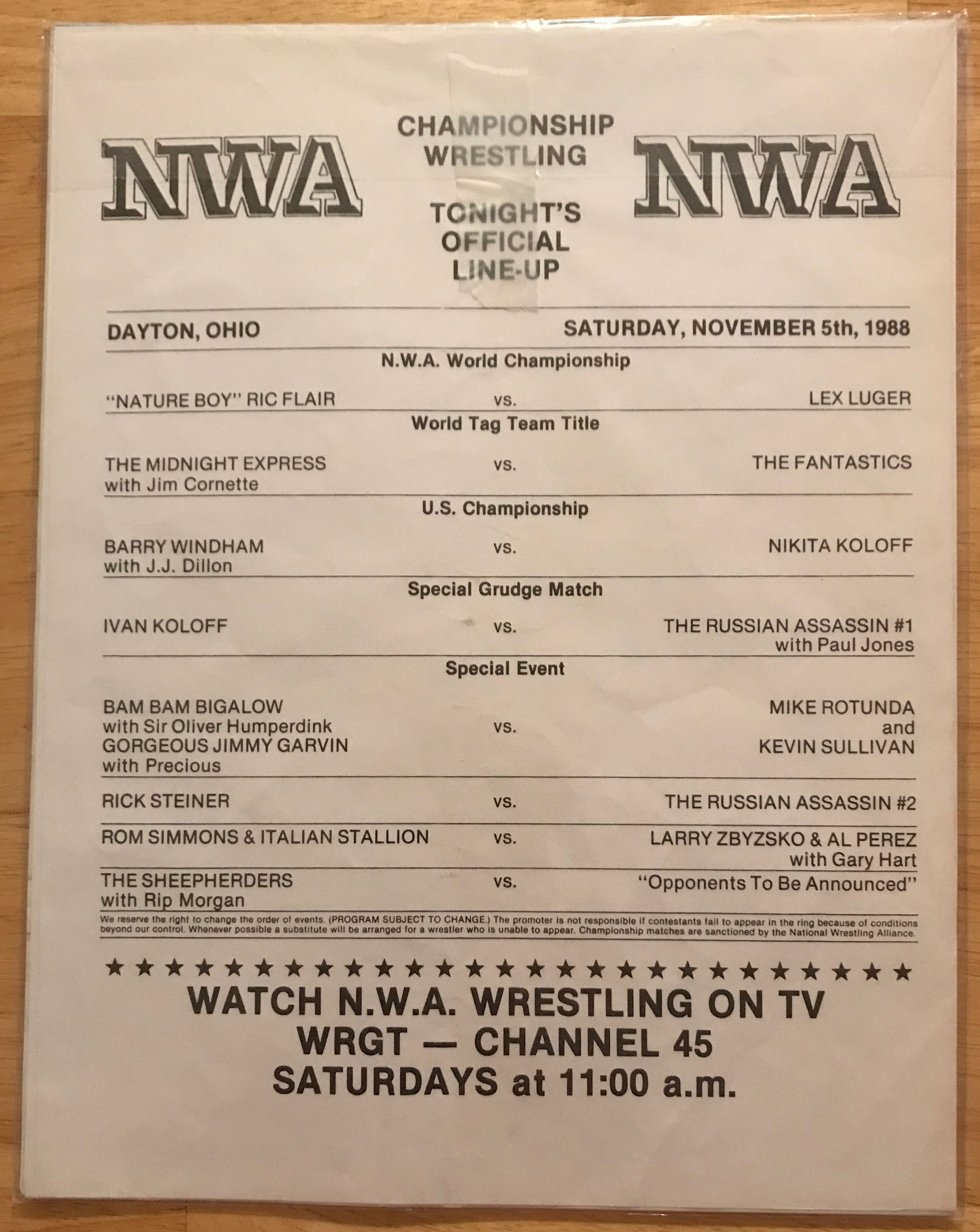 NWA Major League Wrestling Program: Bunkhouse Stampede 1986  (November) magazine collectible - Main Image 2